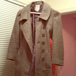 Tulle Gray Pea Coat with pockets